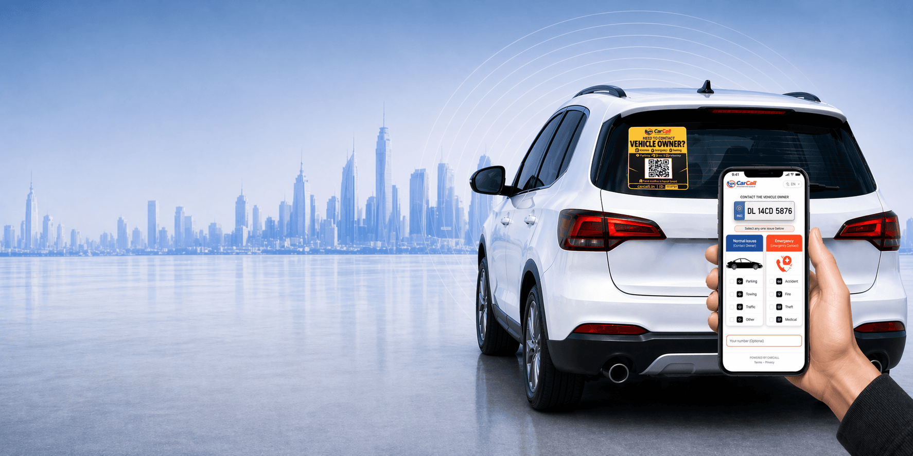 Car with QR Sticker